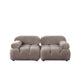 Paloma 2pc Modular 74 Inch Sofa In Mink Tan Velvet