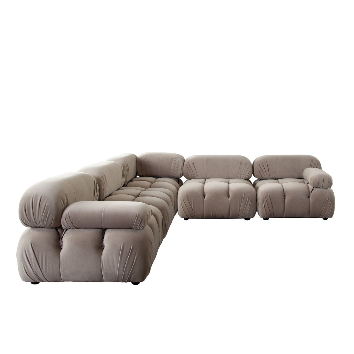 Paloma 5PC Modular 111 Inch Corner Sectional in Mink Tan Velvet