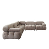 Paloma 5PC Modular 111 Inch Corner Sectional in Mink Tan Velvet