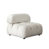 Paloma Armless Chair in Light Cream Velvet