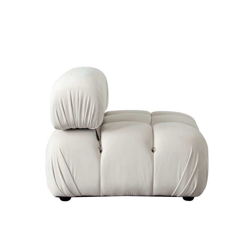 Paloma Armless Chair in Light Cream Velvet