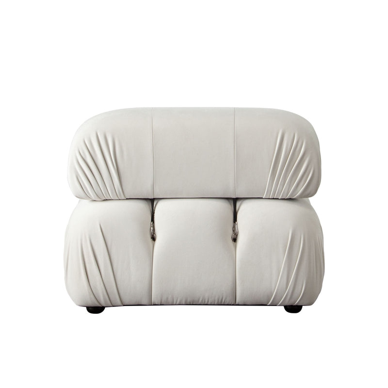 Paloma Armless Chair in Light Cream Velvet