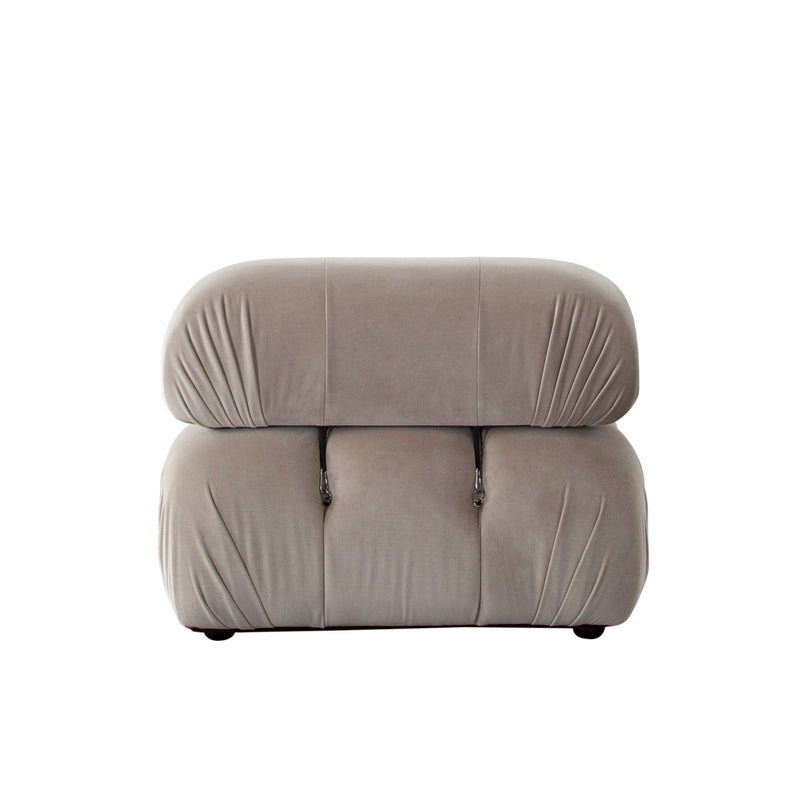 Paloma Armless Chair in Mink Tan Velvet