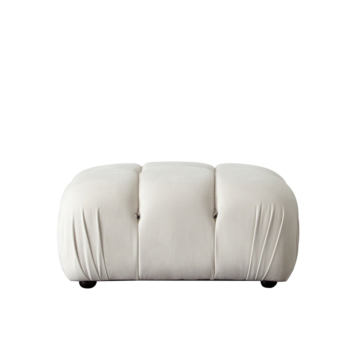 Paloma Rectangle Ottoman in Light Cream Velvet