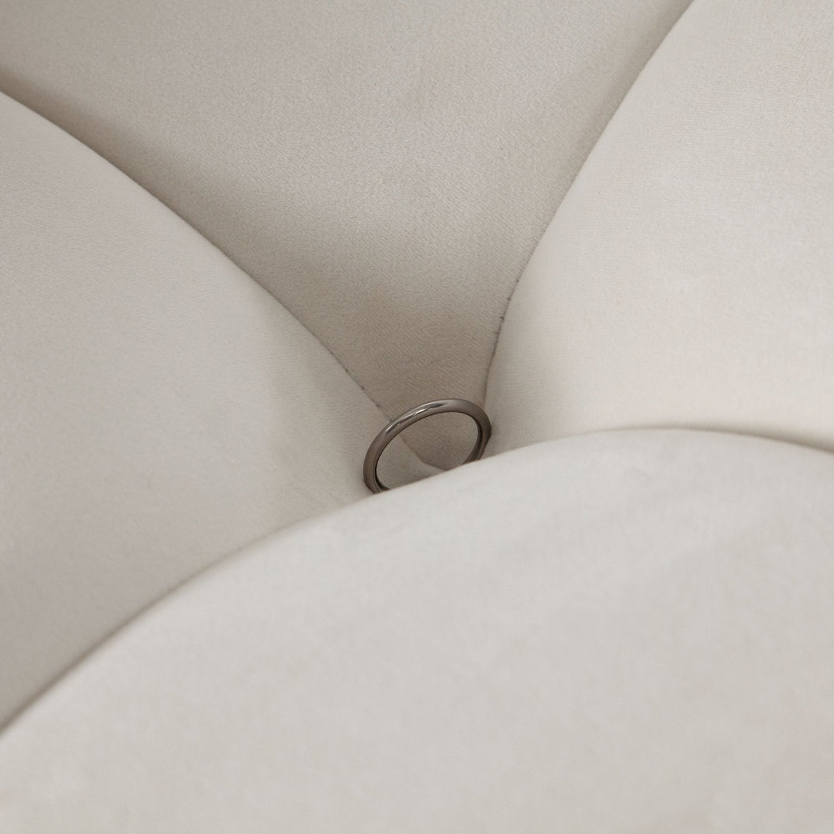 Paloma Rectangle Ottoman in Light Cream Velvet