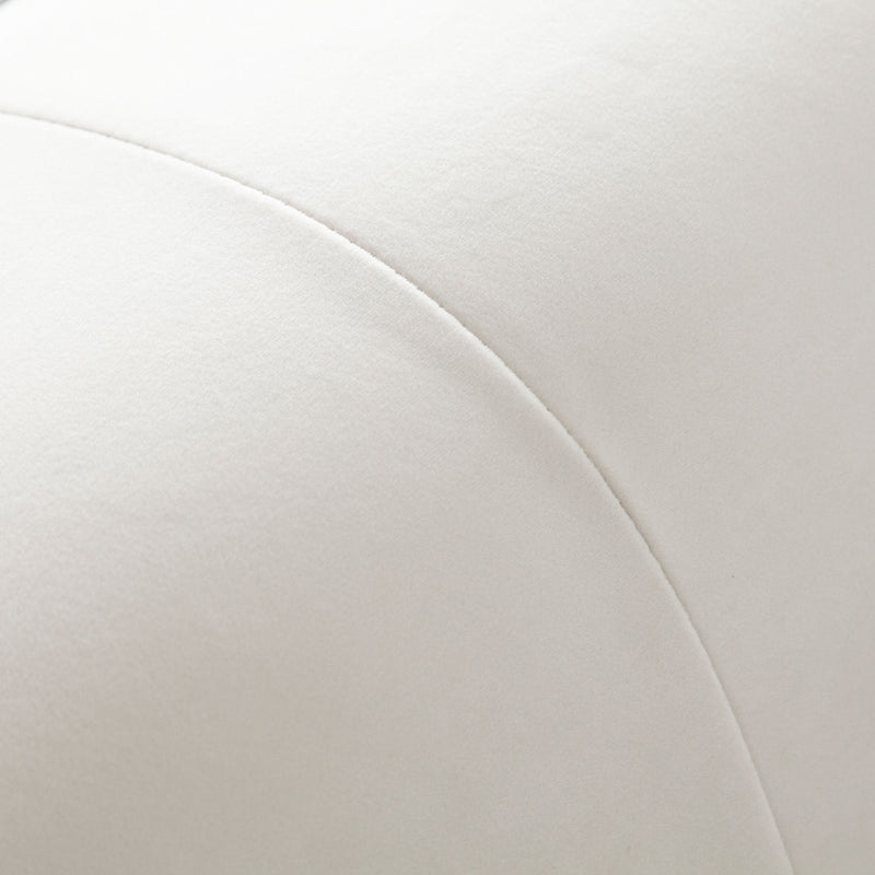 Paloma Rectangle Ottoman in Light Cream Velvet