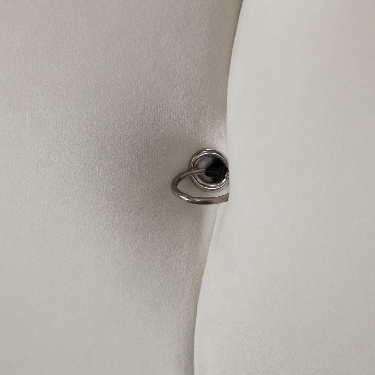 Paloma Rectangle Ottoman in Light Cream Velvet