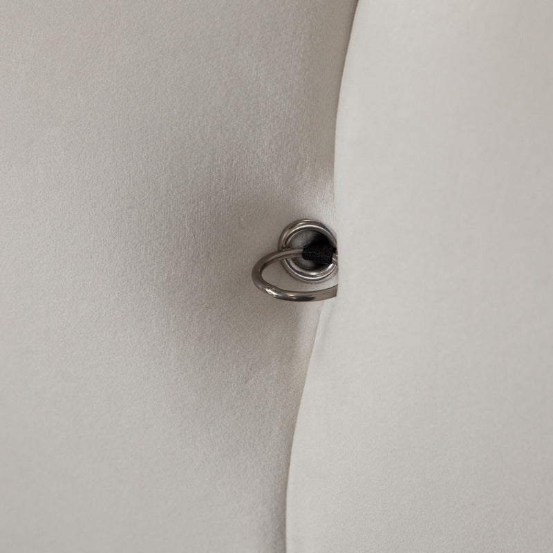 Paloma Rectangle Ottoman in Light Cream Velvet