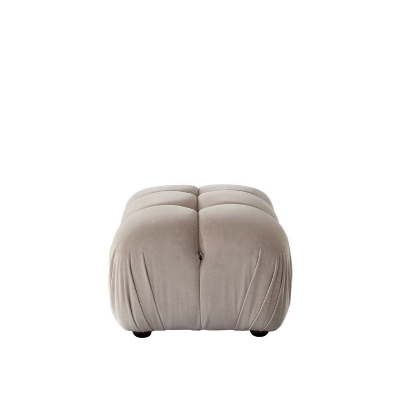 Paloma Rectangle Ottoman in Mink Tan Velvet