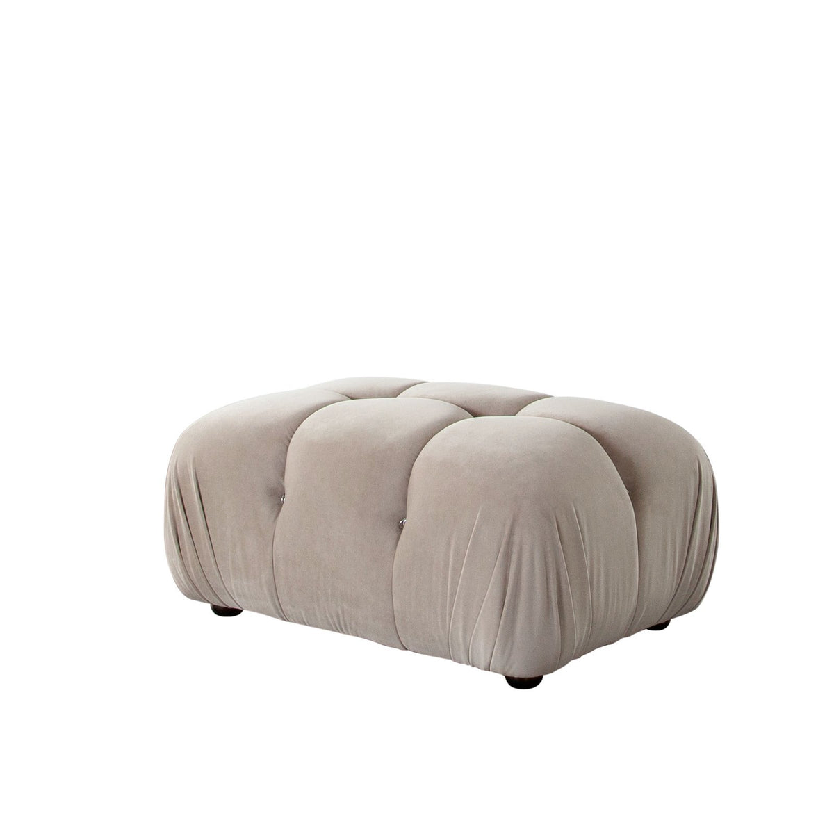 Paloma Rectangle Ottoman in Mink Tan Velvet