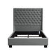 Park Avenue Eastern King Tufted Bed with Vintage Wing in Grey Linen