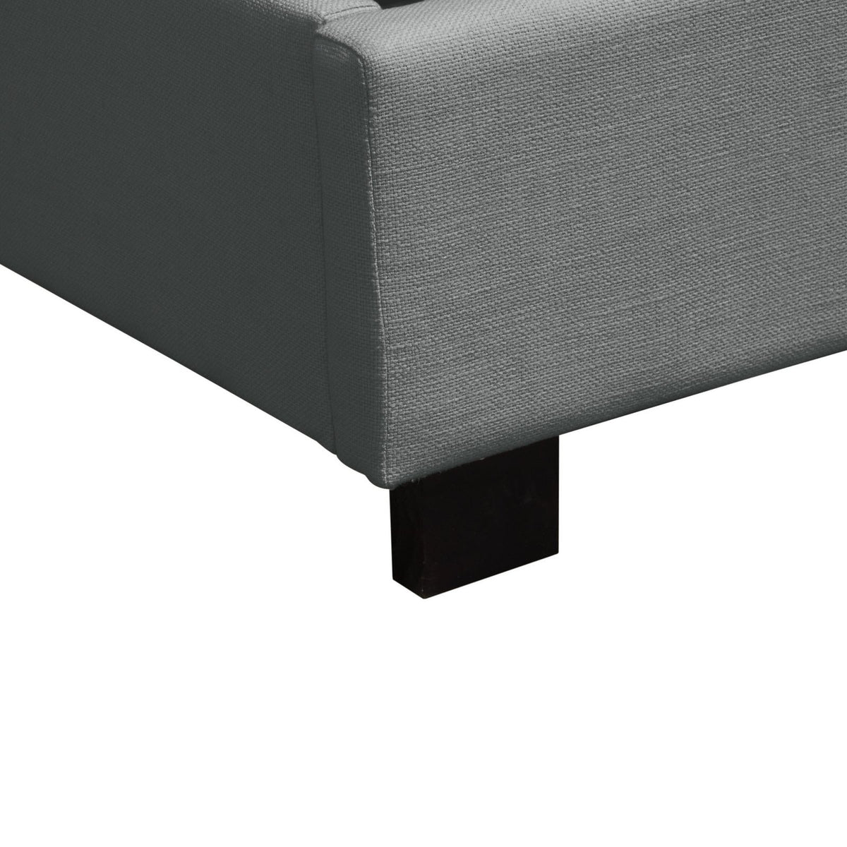 Park Avenue Eastern King Tufted Bed with Vintage Wing in Grey Linen