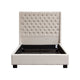 Park Avenue Eastern King Tufted Bed with Vintage Wing in Desert Sand Linen