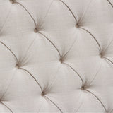 Park Avenue Eastern King Tufted Bed with Vintage Wing in Desert Sand Linen
