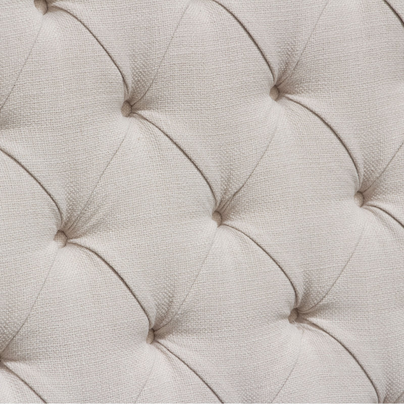 Park Avenue Eastern King Tufted Bed with Vintage Wing in Desert Sand Linen