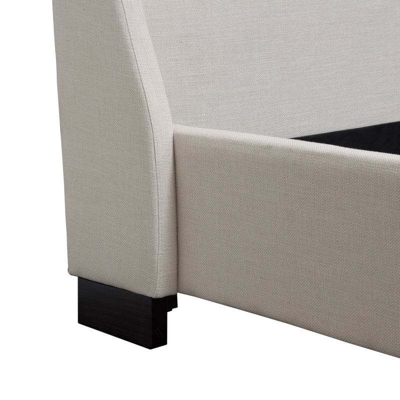 Park Avenue Eastern King Tufted Bed with Vintage Wing in Desert Sand Linen
