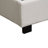 Park Avenue Eastern King Tufted Bed with Vintage Wing in Desert Sand Linen