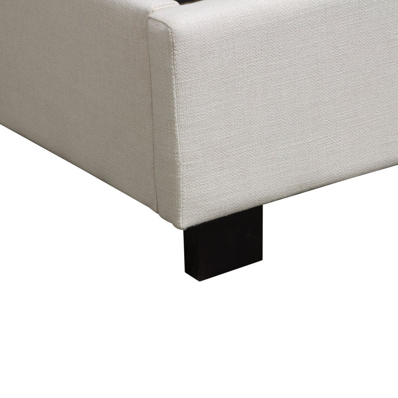 Park Avenue Eastern King Tufted Bed with Vintage Wing in Desert Sand Linen