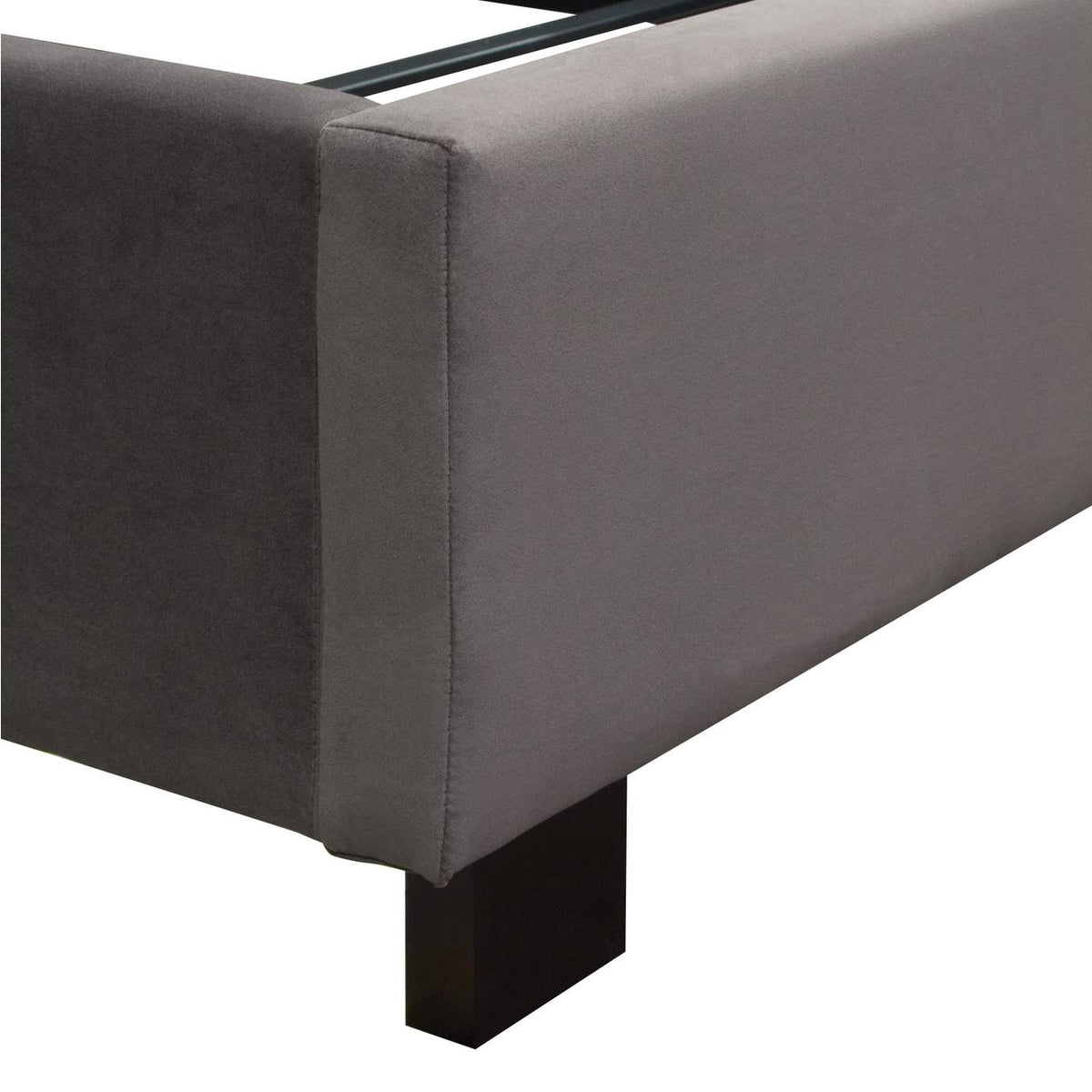 PARKAVESKEKBED Park Avenue Eastern King Tufted Bed With Vintage Wing In Smoke Grey Velvet