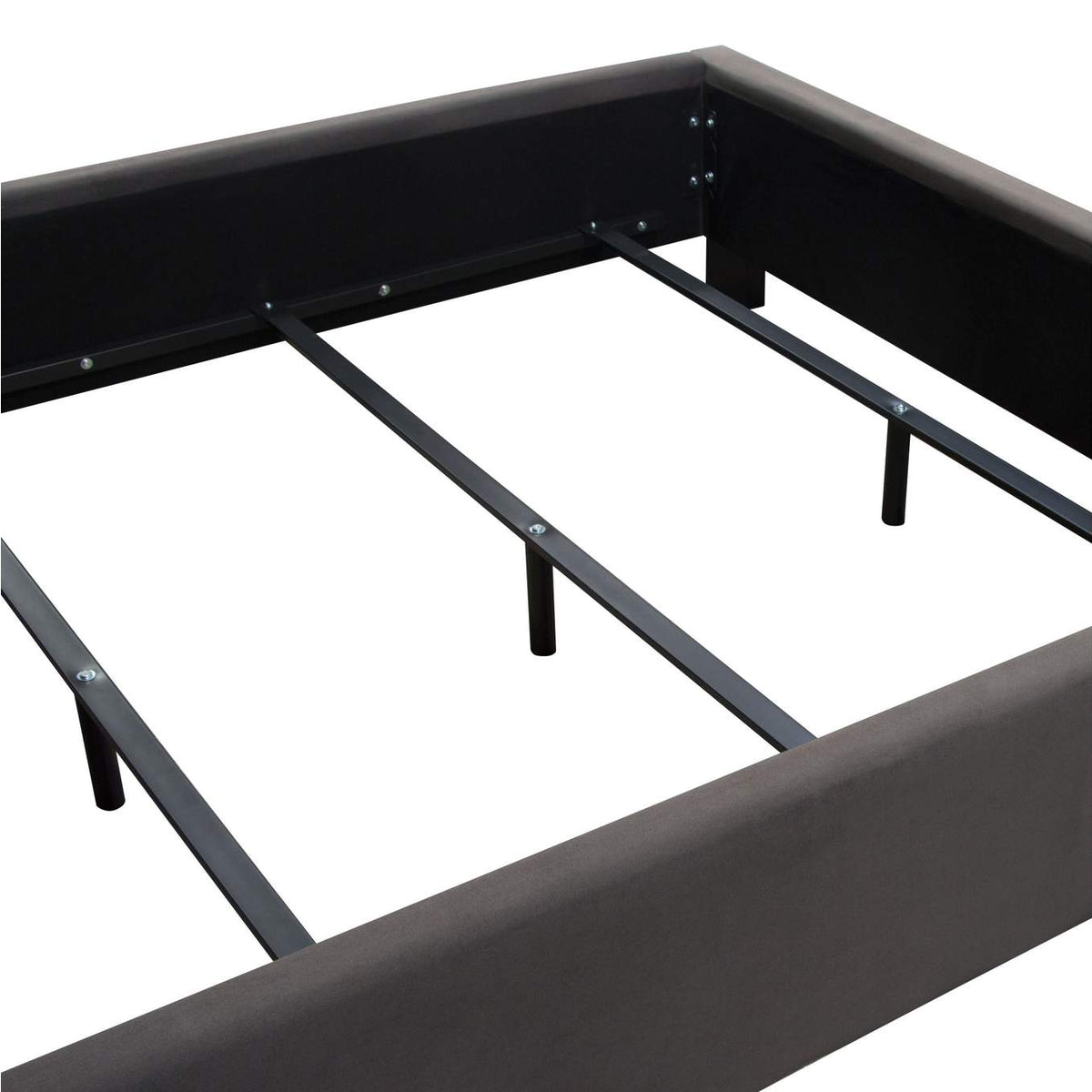 PARKAVESKQUBED Park Avenue Queen Tufted Bed With Vintage Wing In Smoke Grey Velvet