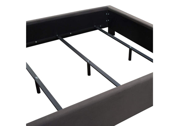 PARKAVESKQUBED Park Avenue Queen Tufted Bed With Vintage Wing In Smoke Grey Velvet