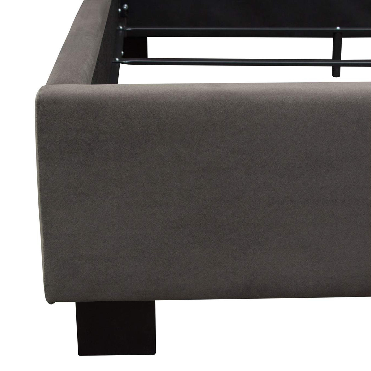 PARKAVESKQUBED Park Avenue Queen Tufted Bed With Vintage Wing In Smoke Grey Velvet