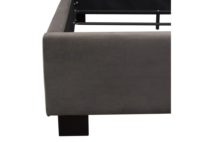 PARKAVESKQUBED Park Avenue Queen Tufted Bed With Vintage Wing In Smoke Grey Velvet
