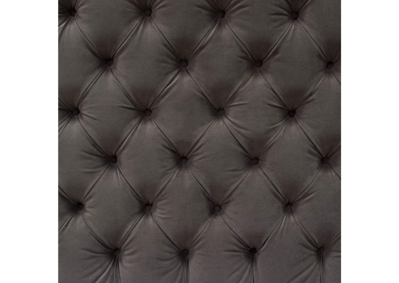 PARKAVESKQUBED Park Avenue Queen Tufted Bed With Vintage Wing In Smoke Grey Velvet