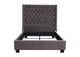 PARKAVESKQUBED Park Avenue Queen Tufted Bed With Vintage Wing In Smoke Grey Velvet
