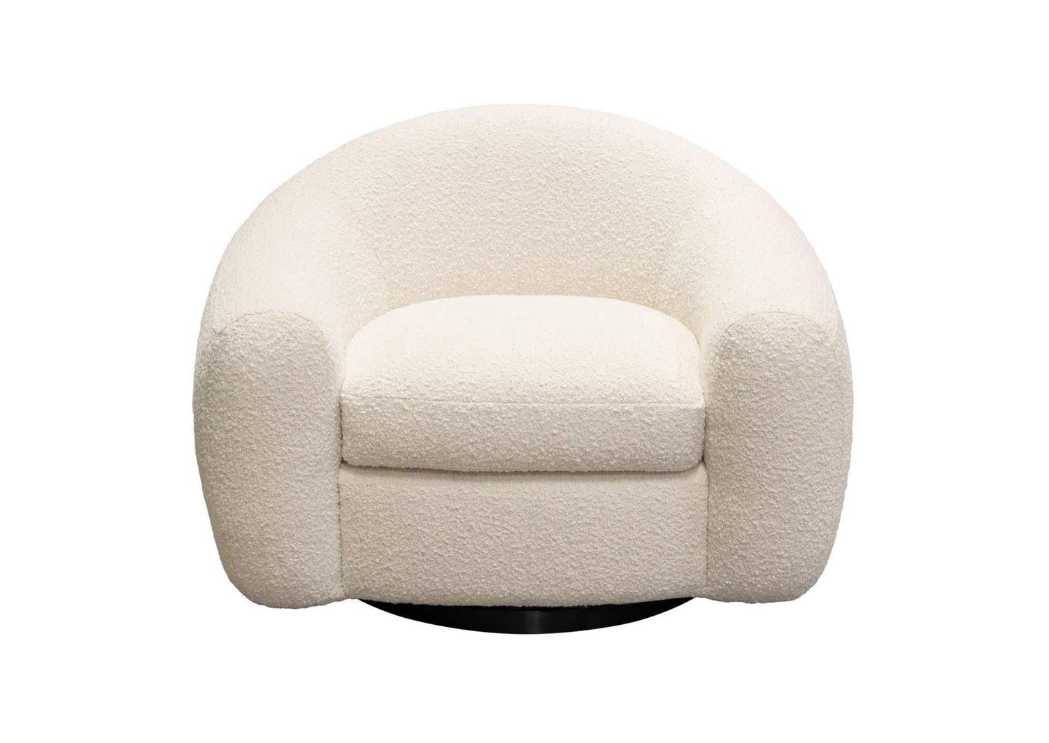 Pascal Swivel Chair in Bone Boucle Textured Fabric w/ Contoured Arms & Back by Diamond Sofa