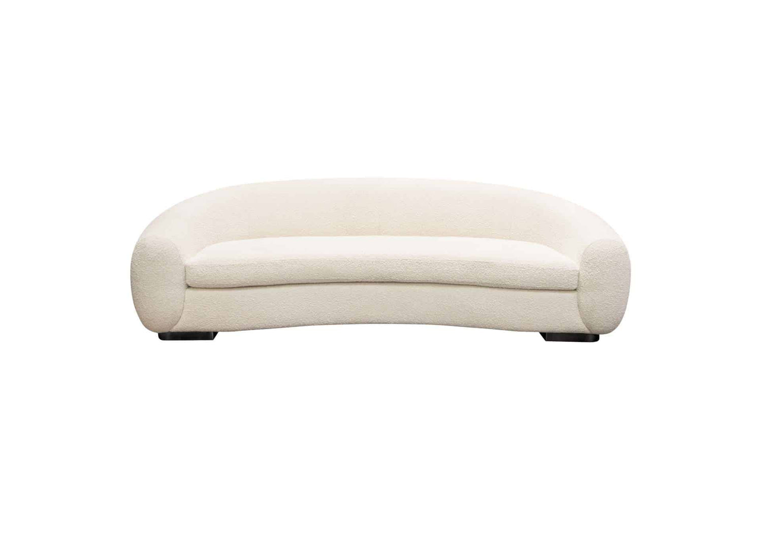 Pascal Sofa In Bone Boucle Textured Fabric W/ Contoured Arms & Back