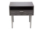 Petra Solid Mango Wood 1-Drawer Accent Table in Smoke Grey Finish w/ Nickel Legs by Diamond Sofa