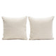 Set of (2) 16" Square Accent Pillows in Bone Boucle Textured Fabric