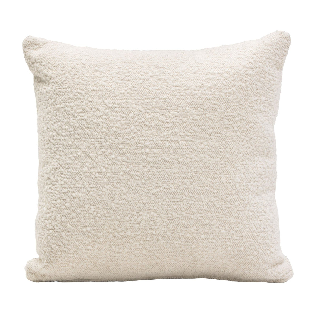 Set of (2) 16" Square Accent Pillows in Bone Boucle Textured Fabric