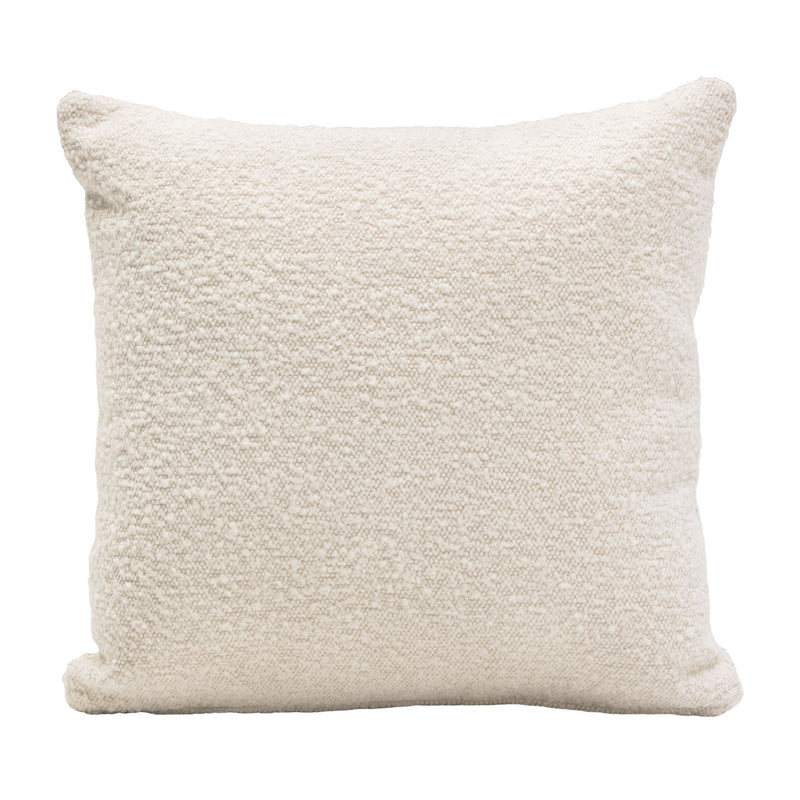 Set of (2) 16" Square Accent Pillows in Bone Boucle Textured Fabric