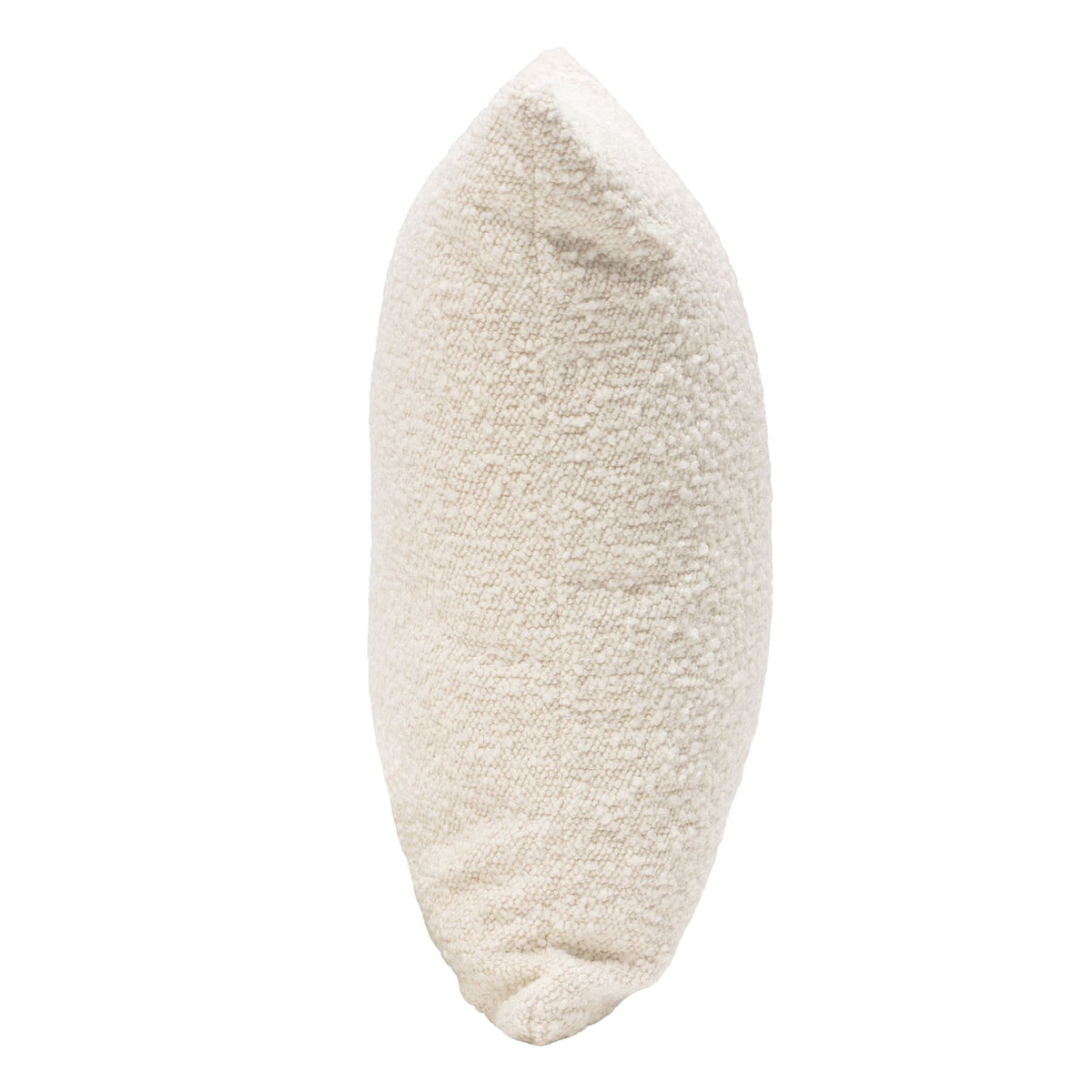 Set of (2) 16" Square Accent Pillows in Bone Boucle Textured Fabric