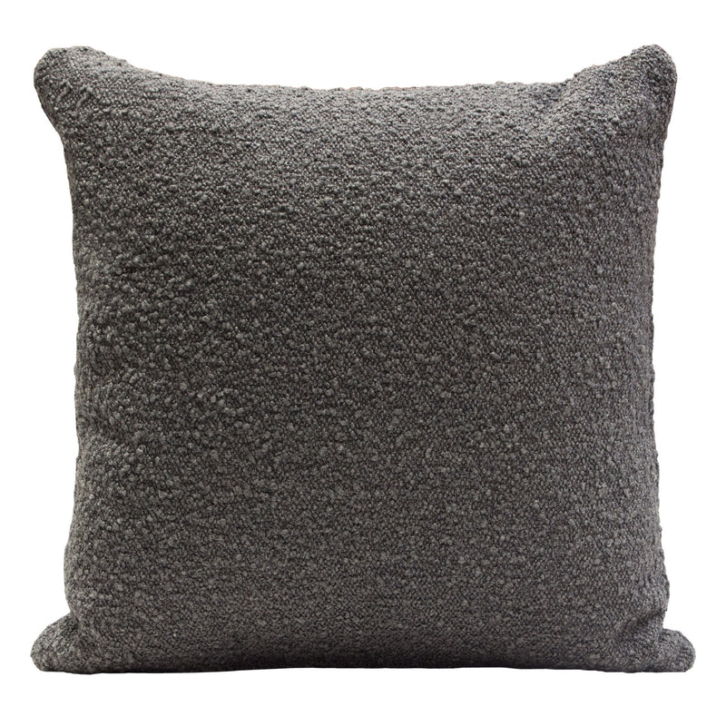 Set of (2) 16" Square Accent Pillows in Charcoal Boucle Textured Fabric