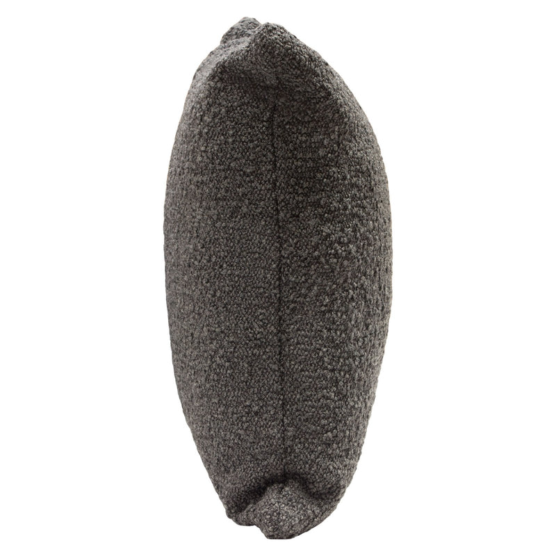 Set of (2) 16" Square Accent Pillows in Charcoal Boucle Textured Fabric