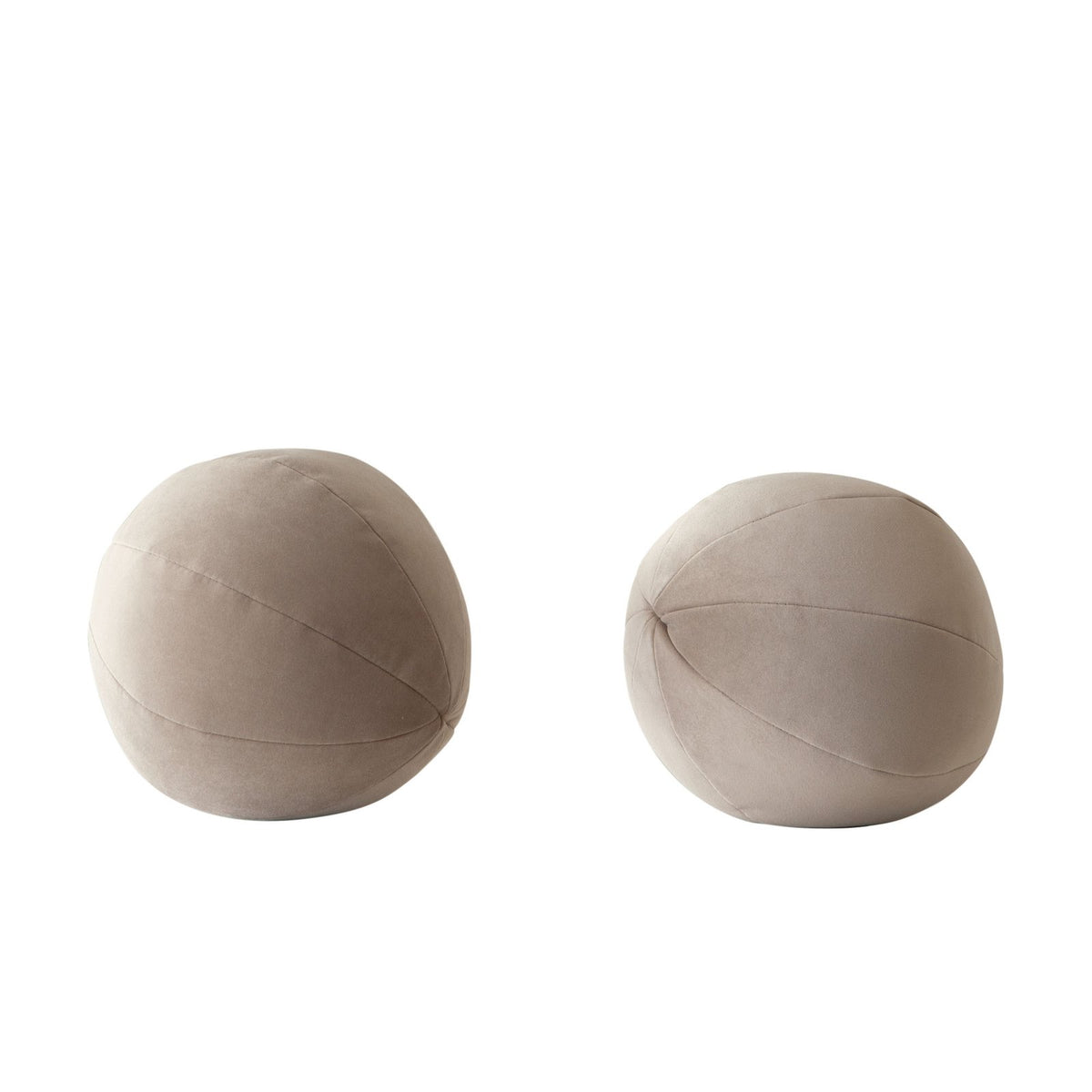 Set Of (2) 10" Round Accent Pillows In Mink Tan Velvet