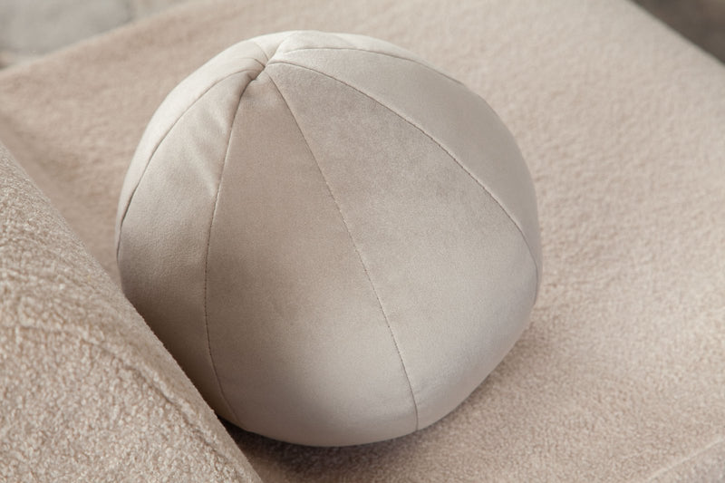 Set of (2) 10" Round Accent Pillows in Mink Tan Velvet