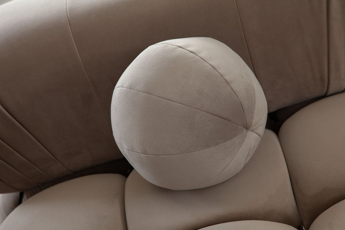 Set of (2) 10" Round Accent Pillows in Mink Tan Velvet