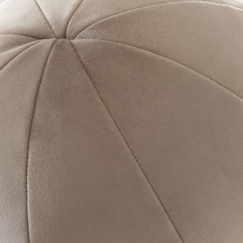 Set of (2) 10" Round Accent Pillows in Mink Tan Velvet