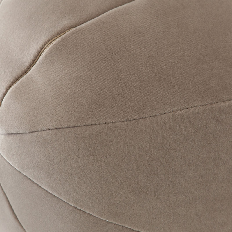 Set of (2) 10" Round Accent Pillows in Mink Tan Velvet