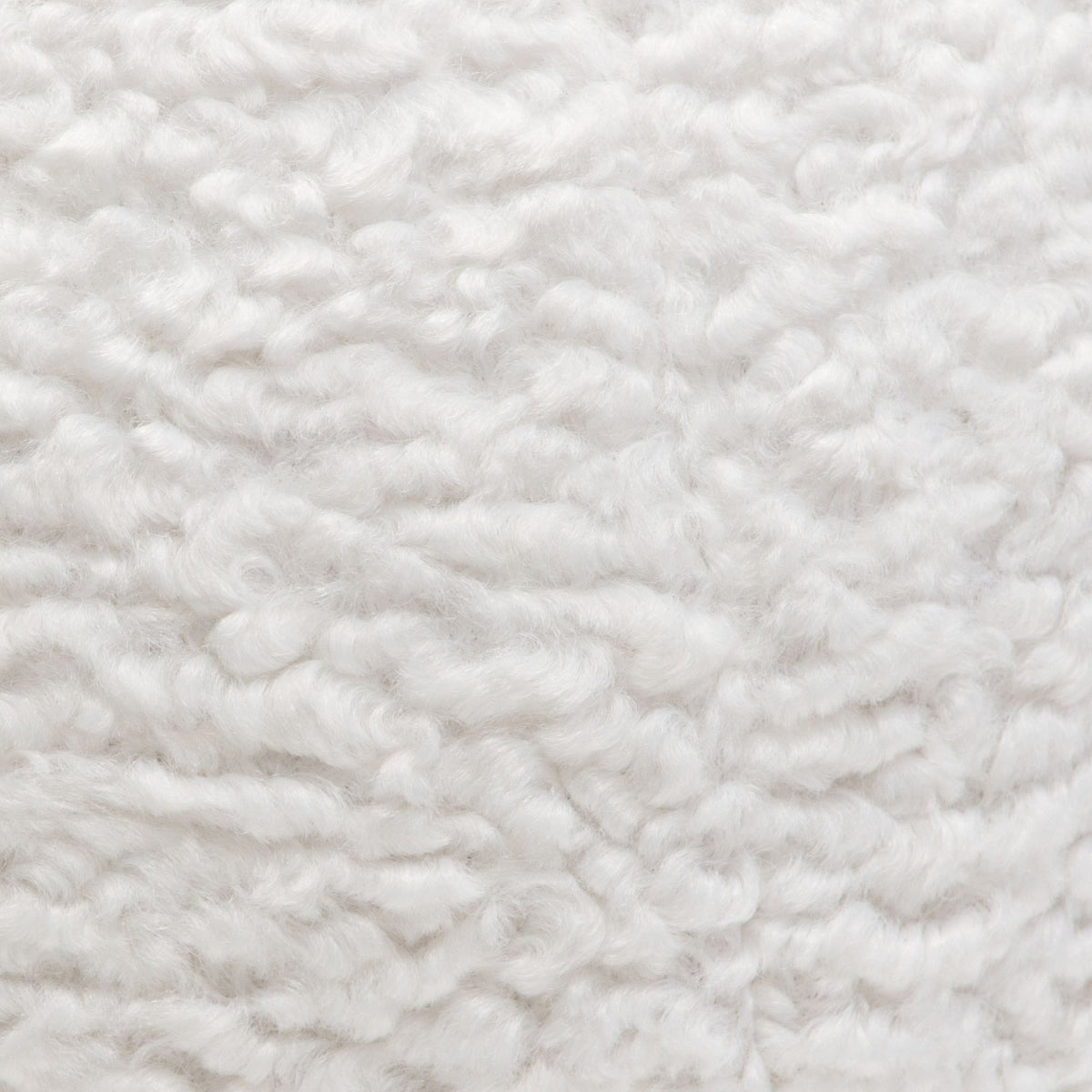 Set of (2) 10" Round Accent Pillows in White Faux Sheepskin