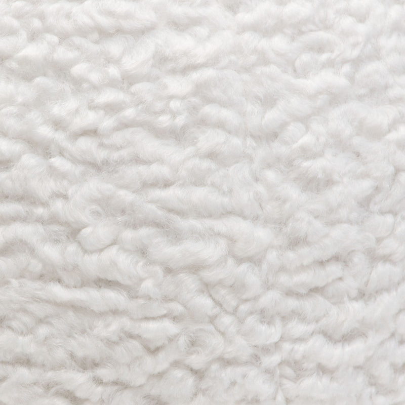 Set of (2) 10" Round Accent Pillows in White Faux Sheepskin