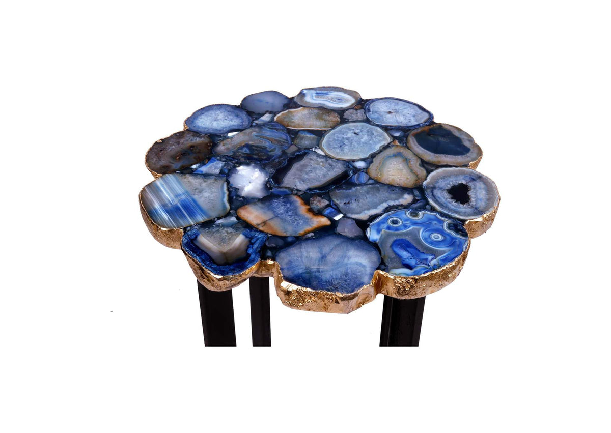 PJ-1011-26 Azul Agate Accent Table Blue