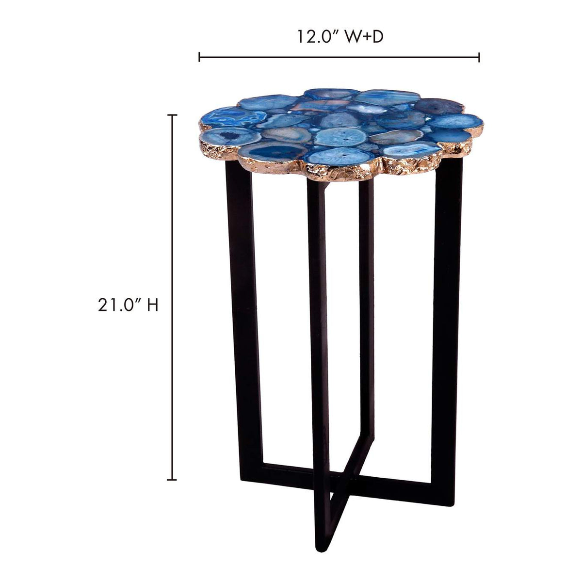 PJ-1011-26 Azul Agate Accent Table Blue