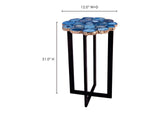 PJ-1011-26 Azul Agate Accent Table Blue