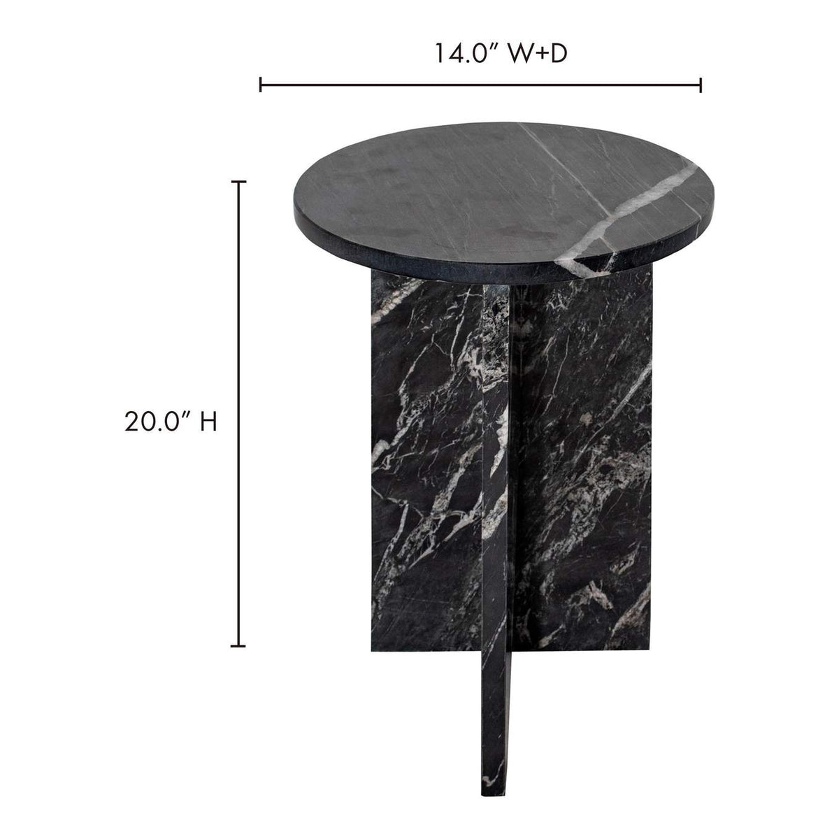 PJ-1021-02 Grace Accent Table Black Marble