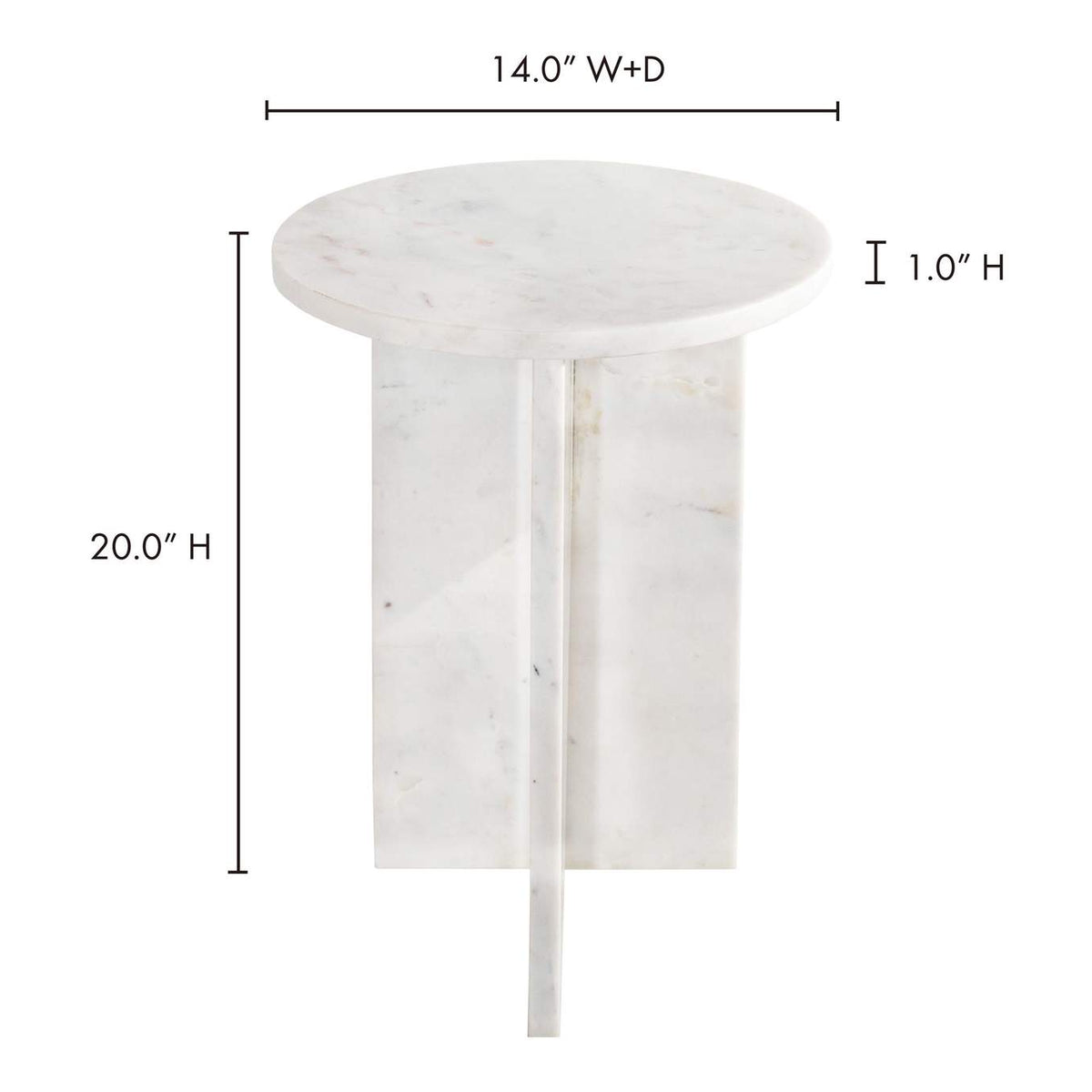 PJ-1021-18 Grace Accent Table White Marble
